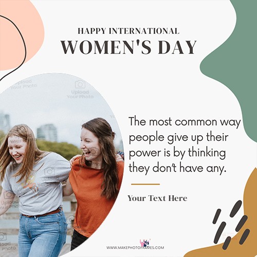 International Women's Day 2024 Celebration Quotes Photo Frame With Name