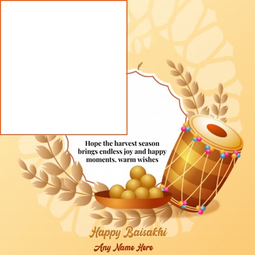 Happy Baisakhi And Tamil New Year 2024 Photo Frame With Name