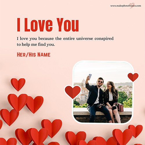 Design And Customize I Love You Photo Frame Online