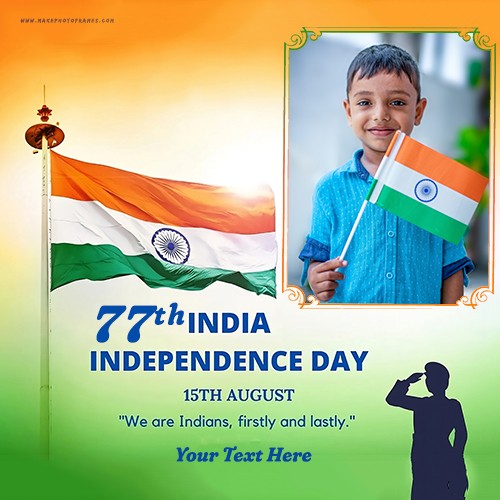 77th Independence Day 15 August Photo Frame Editor