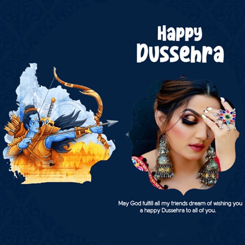 Custom Dussehra Wishing Photo Frame Editor Online 2024 Free Download