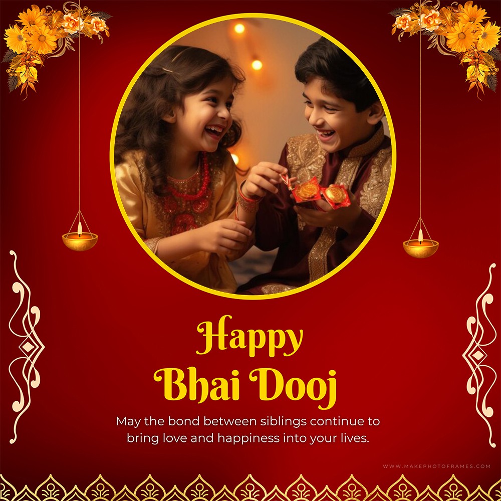 Happy Bhai Dooj 2024 Images For Brother Photo Frame Online