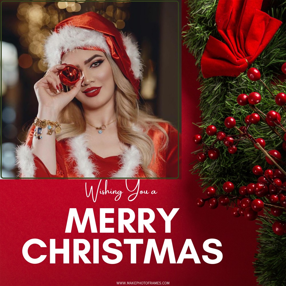 Create Custom Merry Christmas 2024 Photo Card Template With Frame