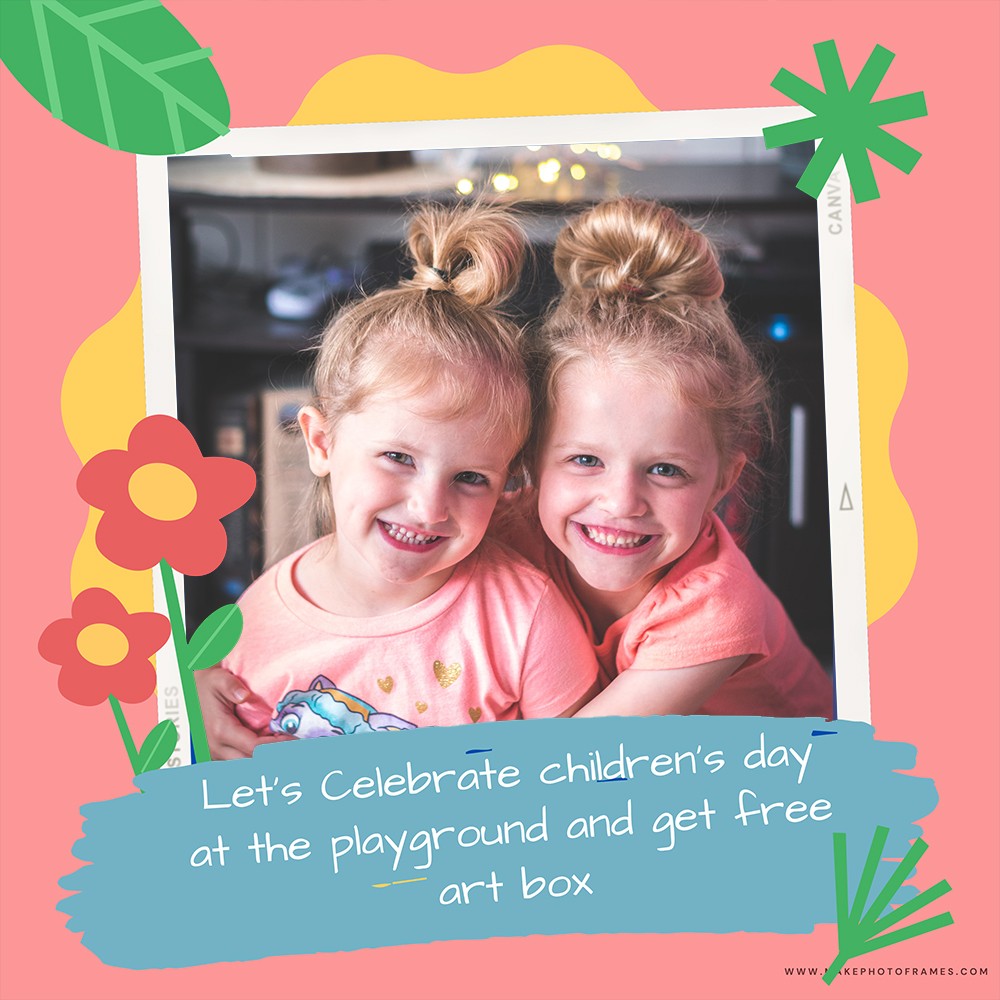 Happy Children's Day 2024 Card Design Online With Photo Maker