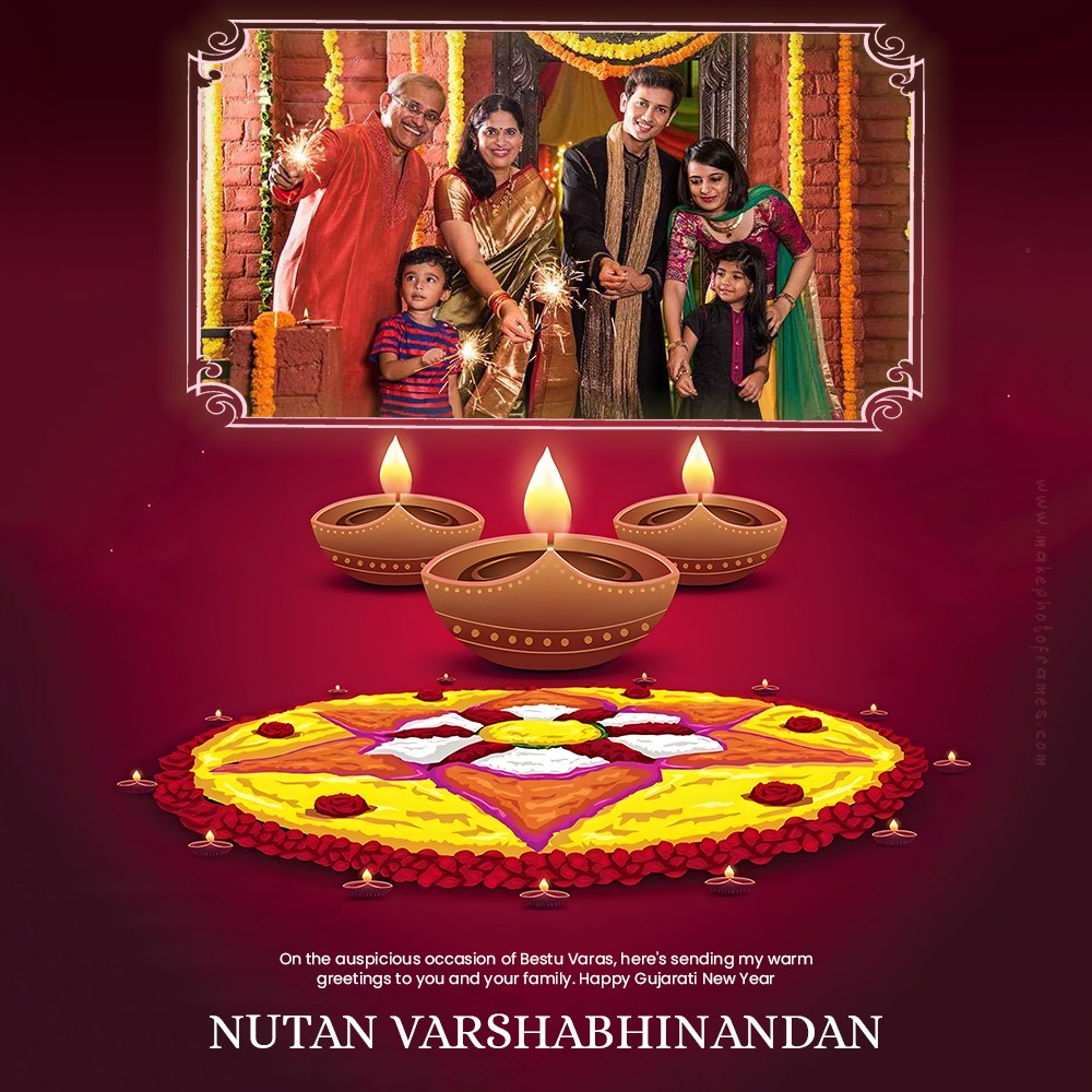 Nutan Varshabhinandan 2024 Wishes Greeting Card With Picture Edit Online