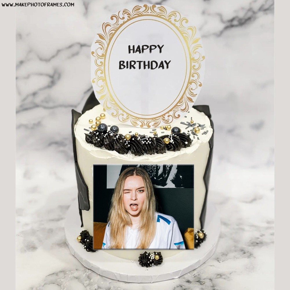 Birthday Celebration Cake With Personal Name And Photo