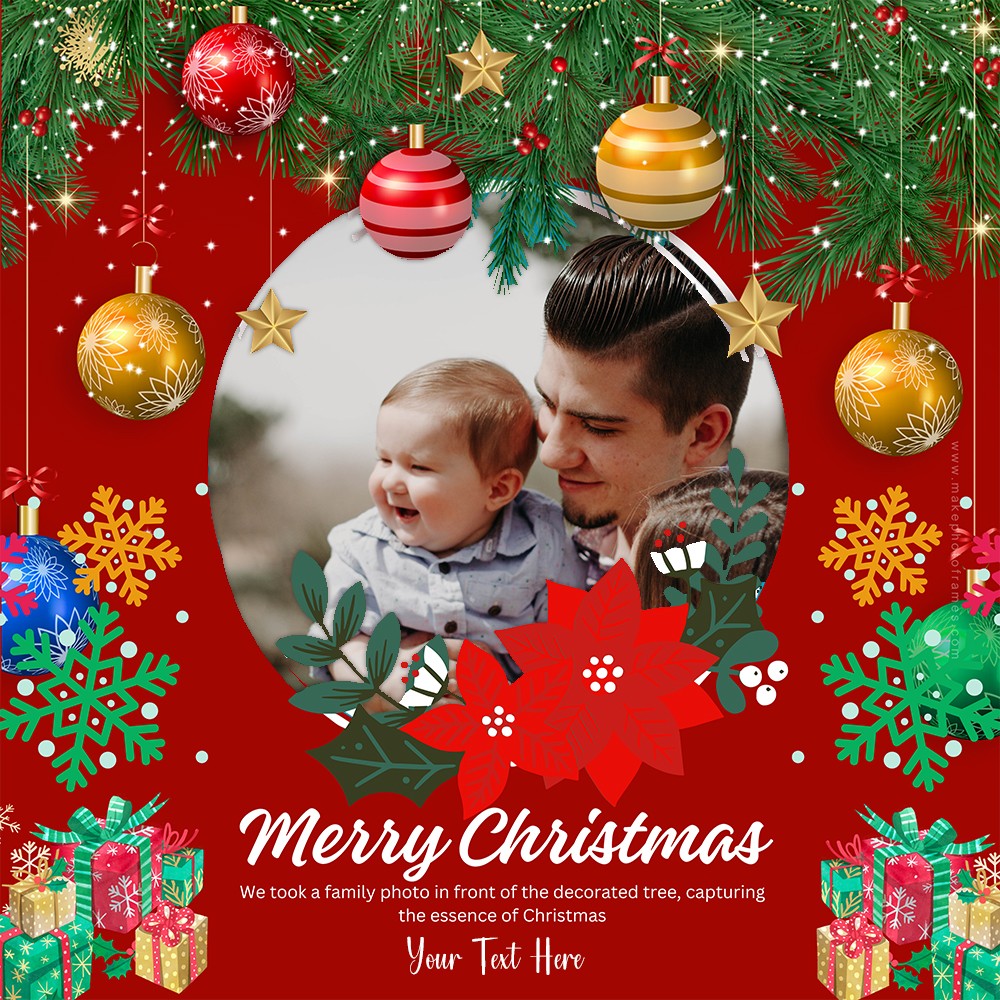 Free Add Merry Christmas 2024 To Photo Card With Name