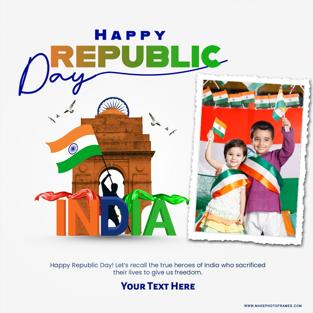 26 January 2025 India Republic Day Photo Frame With Name