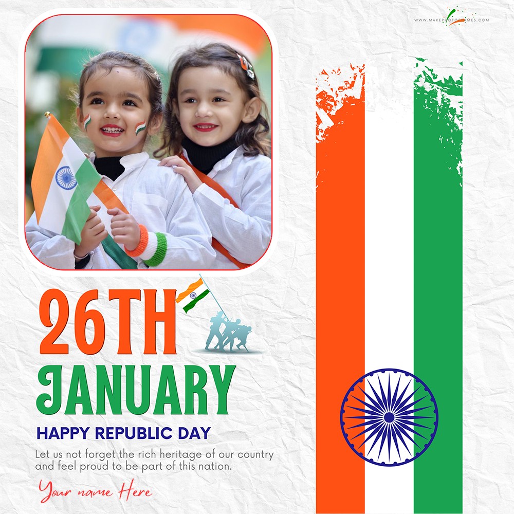 26 January 2025 Republic Day Photo Frame Maker With Name