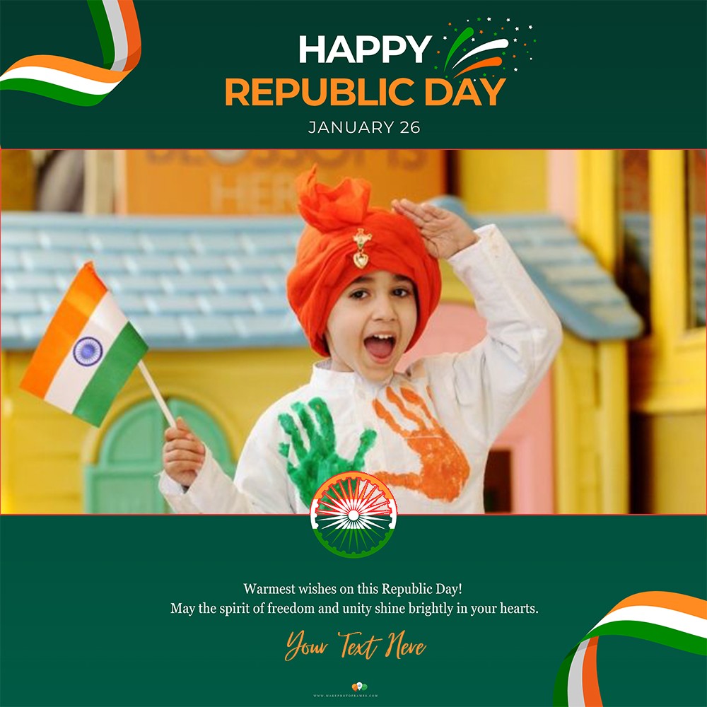 26 January 2025 India's 78th Republic Day Photo Frame With Name