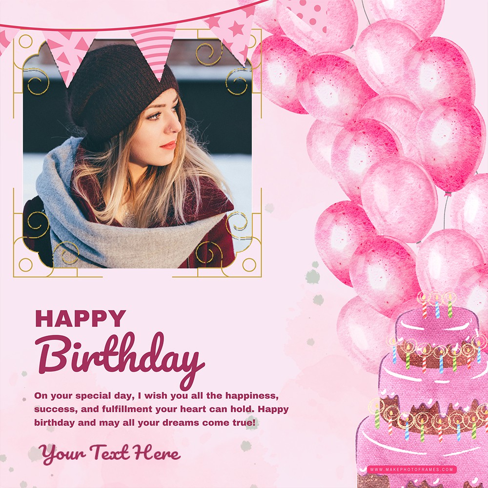 Create Name Birthday Cake Photo Theme Design Download