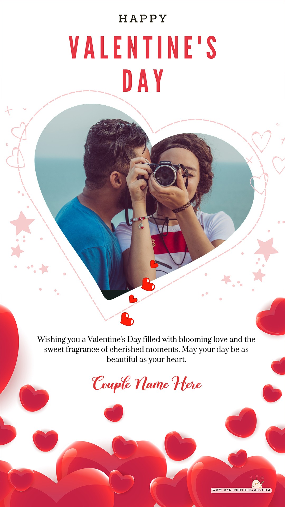 Make Name Valentine 2025 Card With Photo Frame Quotes